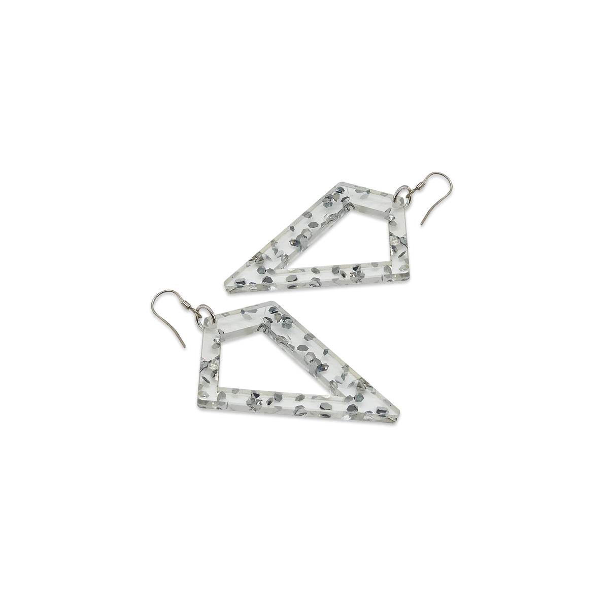 Kite Earrings - Silver Fleck