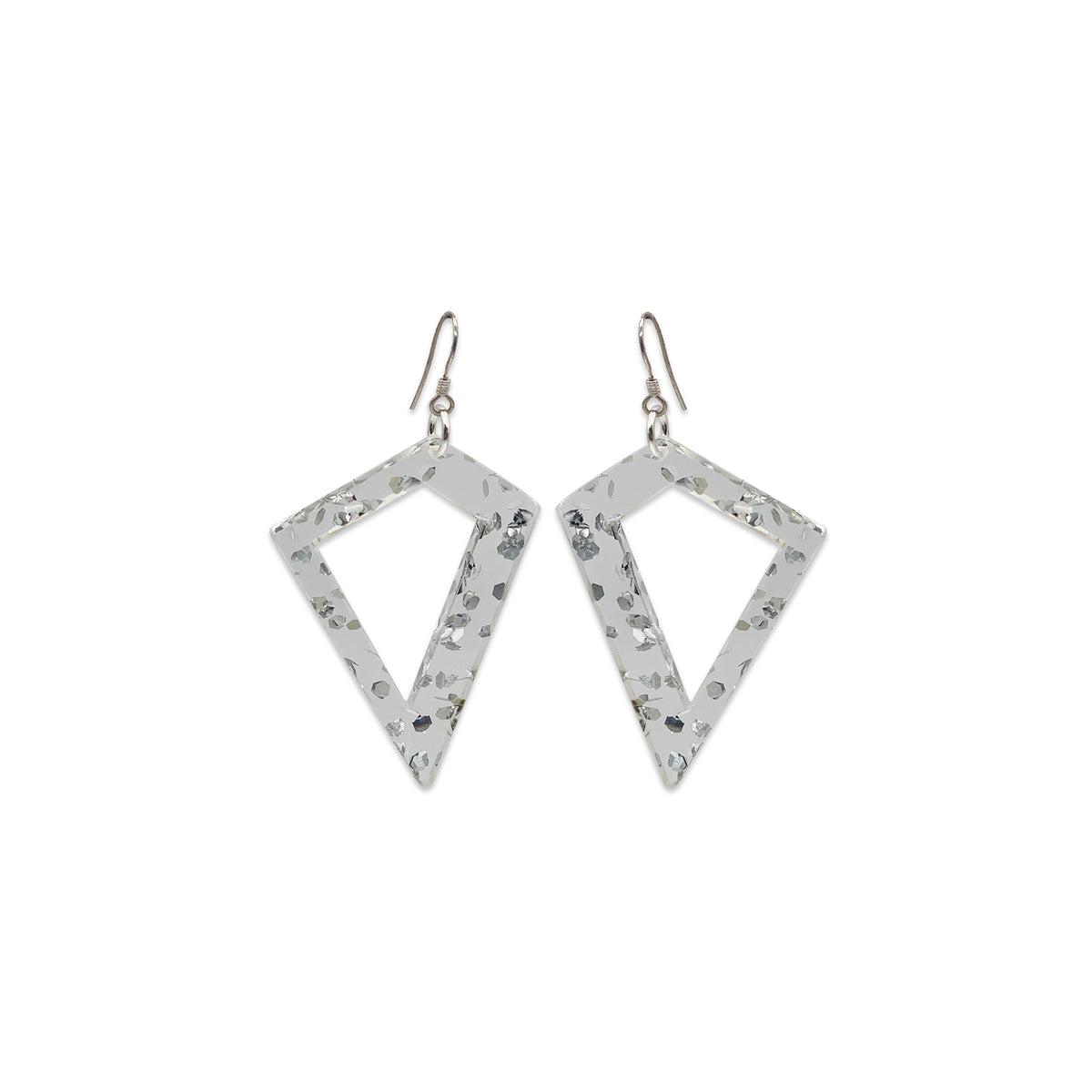 Kite Earrings - Silver Fleck