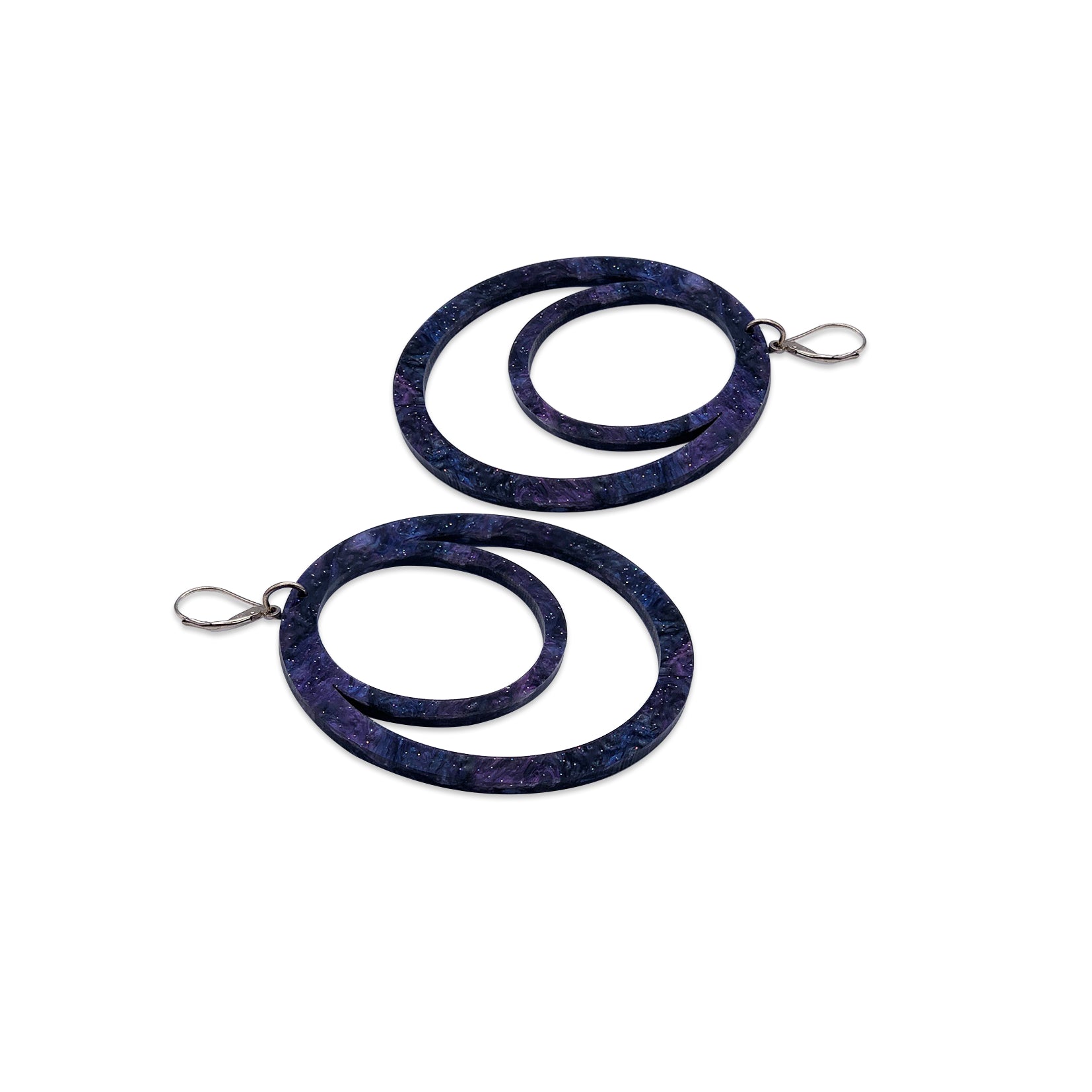LBD Hoops - Purple Smoking Glitter