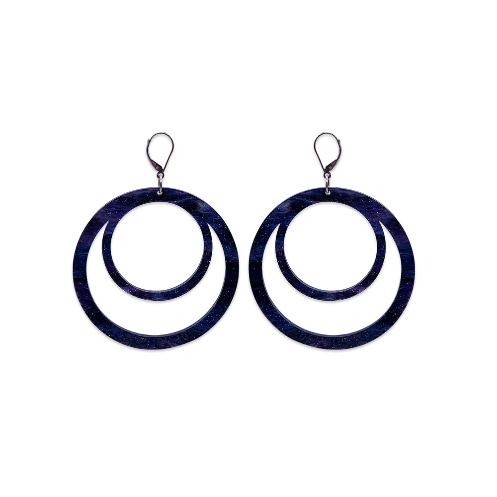 LBD Hoops - Purple Smoking Glitter