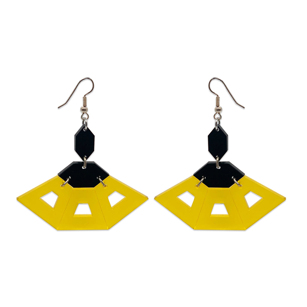 Flamenco Earrings - Yellow & Black