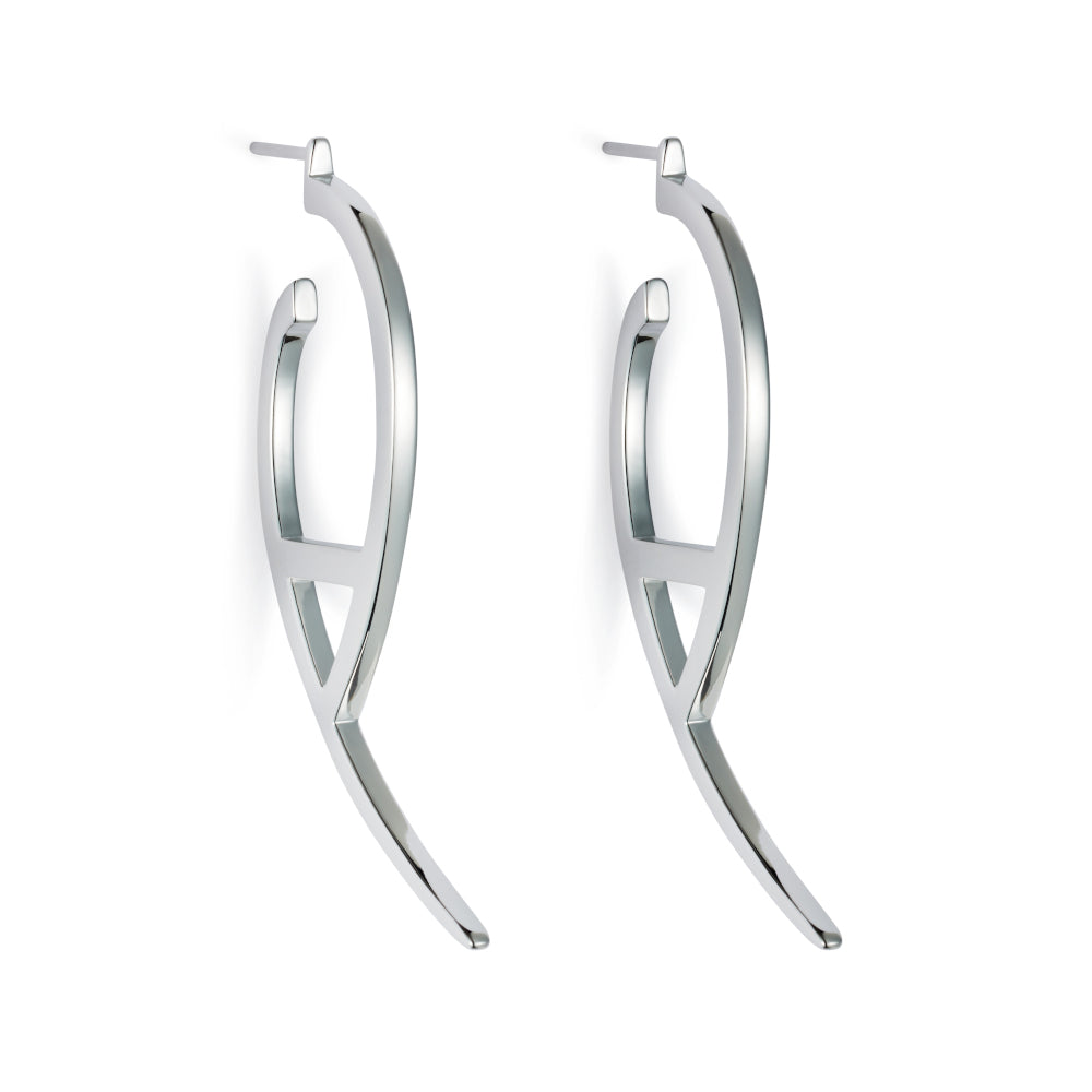 Flick Earrings Large - Sterling Silver