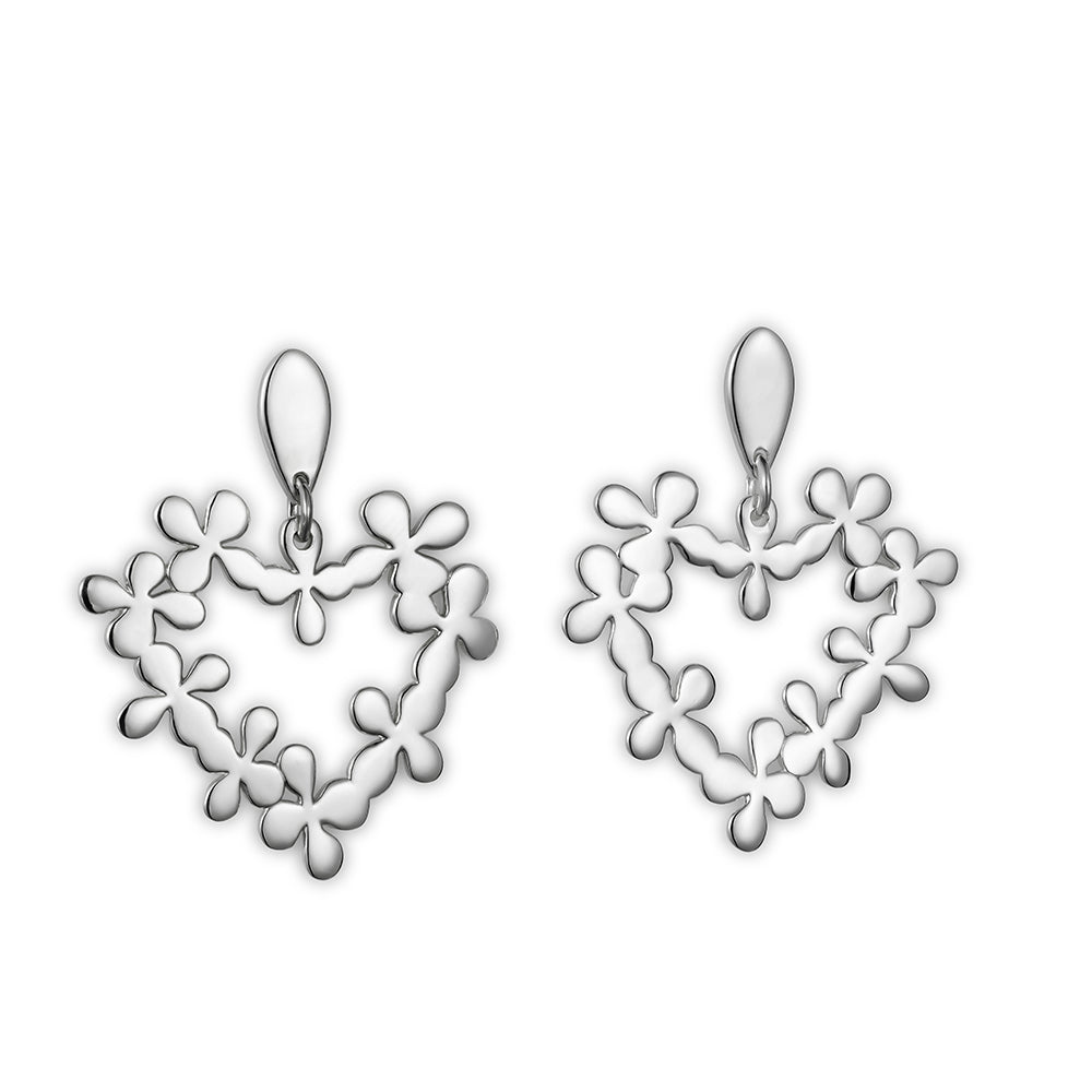 Hearts In Flowers - Sterling Silver