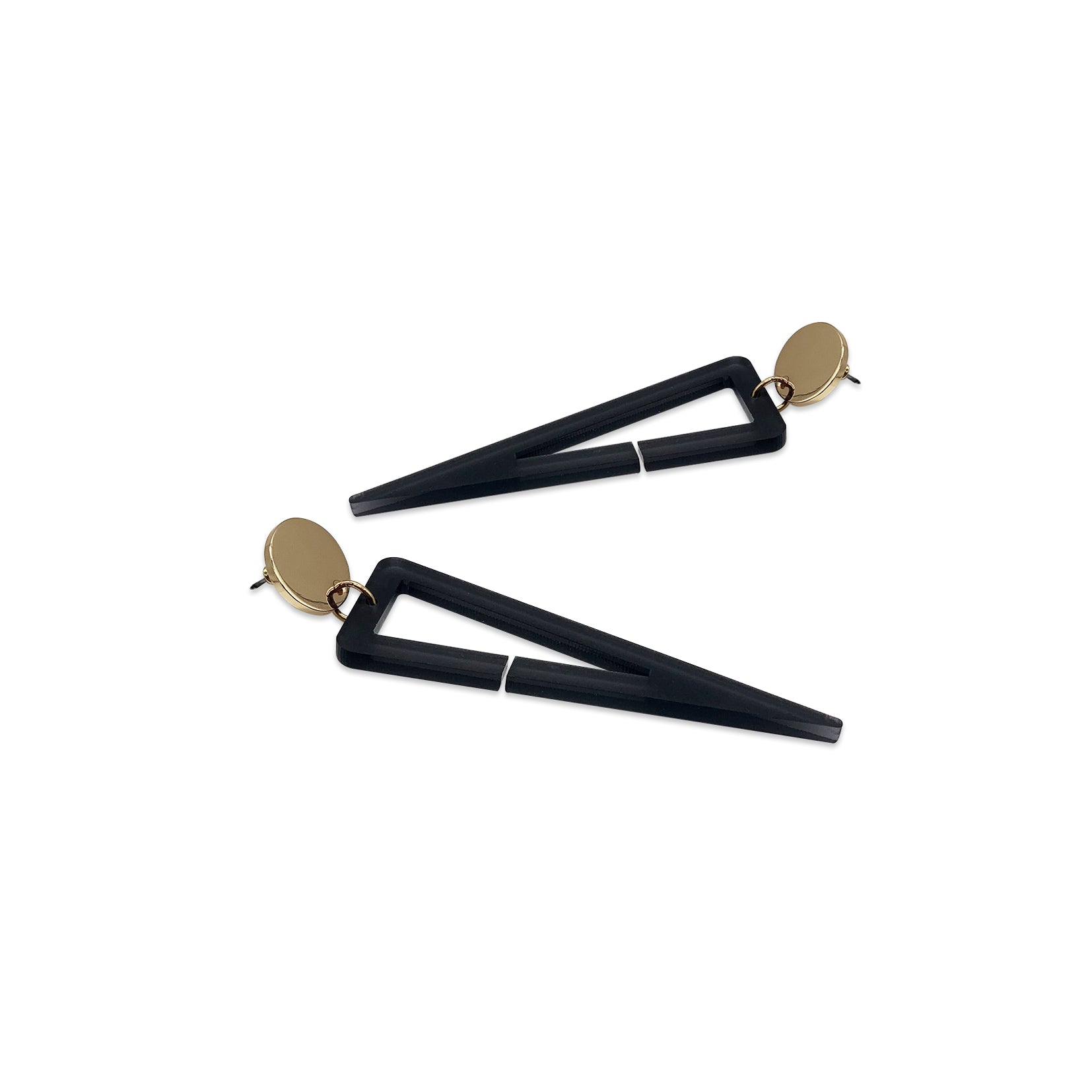 Large Ice Drop Earrings - Translucent Black