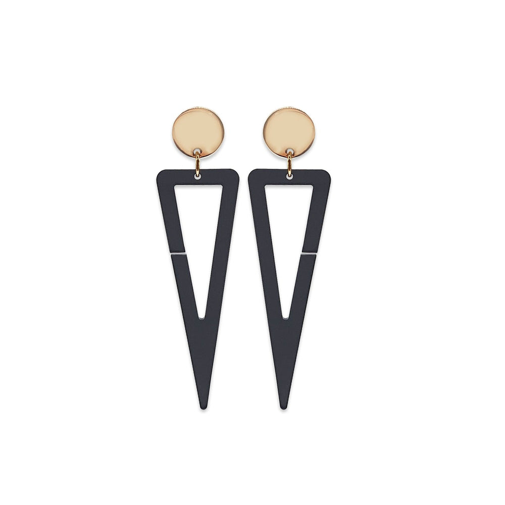 Large Ice Drop Earrings - Translucent Black
