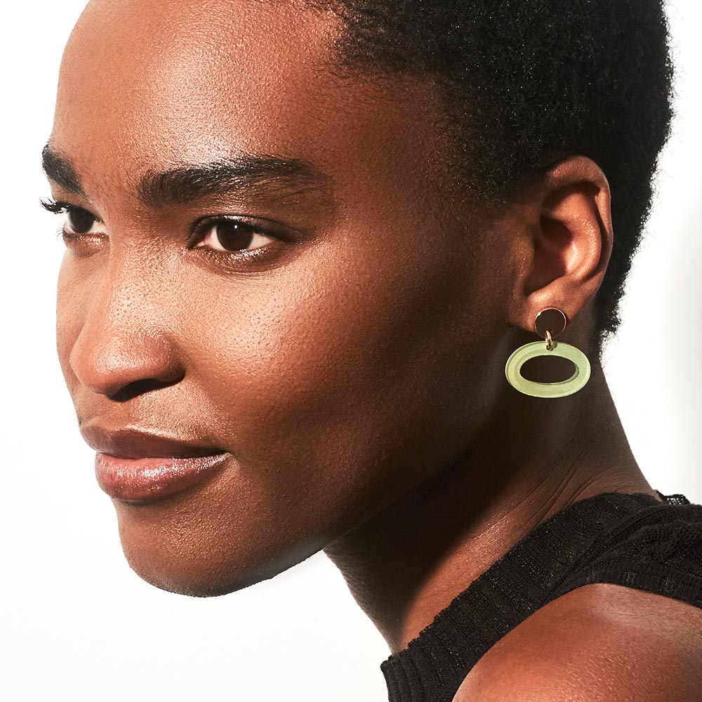 The Little Oh Earrings - Jade Stone