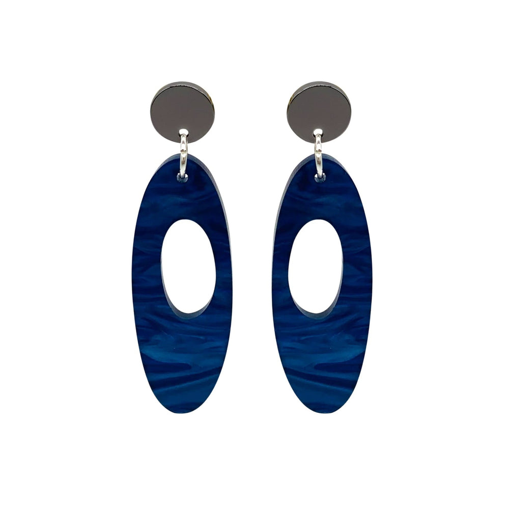 Hepworth Earrings - Dark Blue Swirl