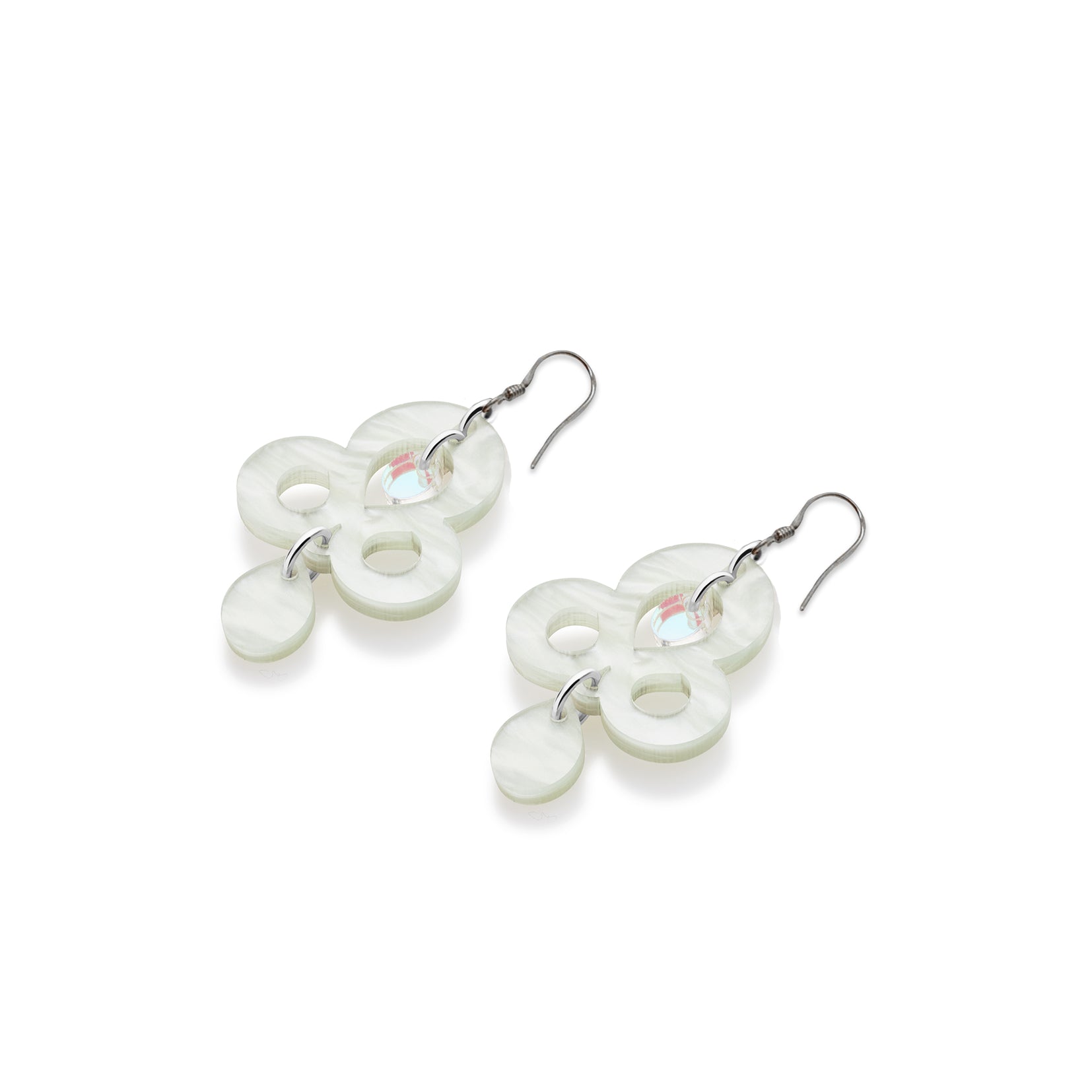Mini Batik Earrings - Regent Green on hooks