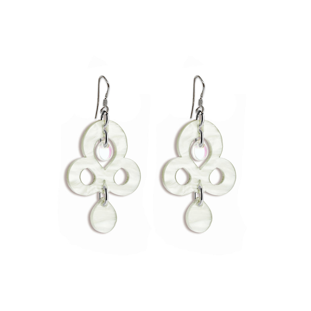 Mini Batik Earrings - Regent Green on hooks