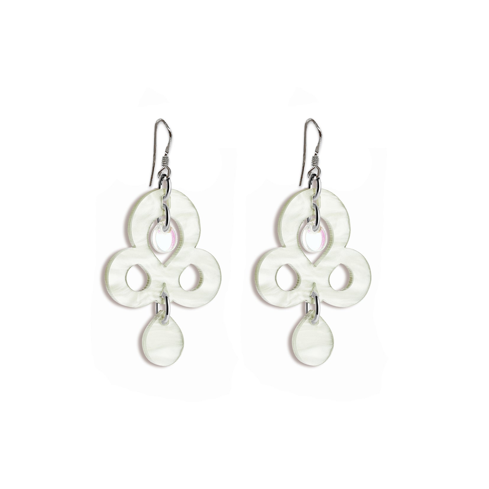 Mini Batik Earrings - Regent Green on hooks