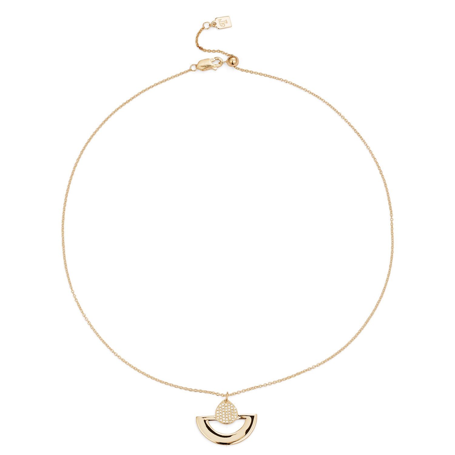 Mini Fan Pendant Necklace - Gold