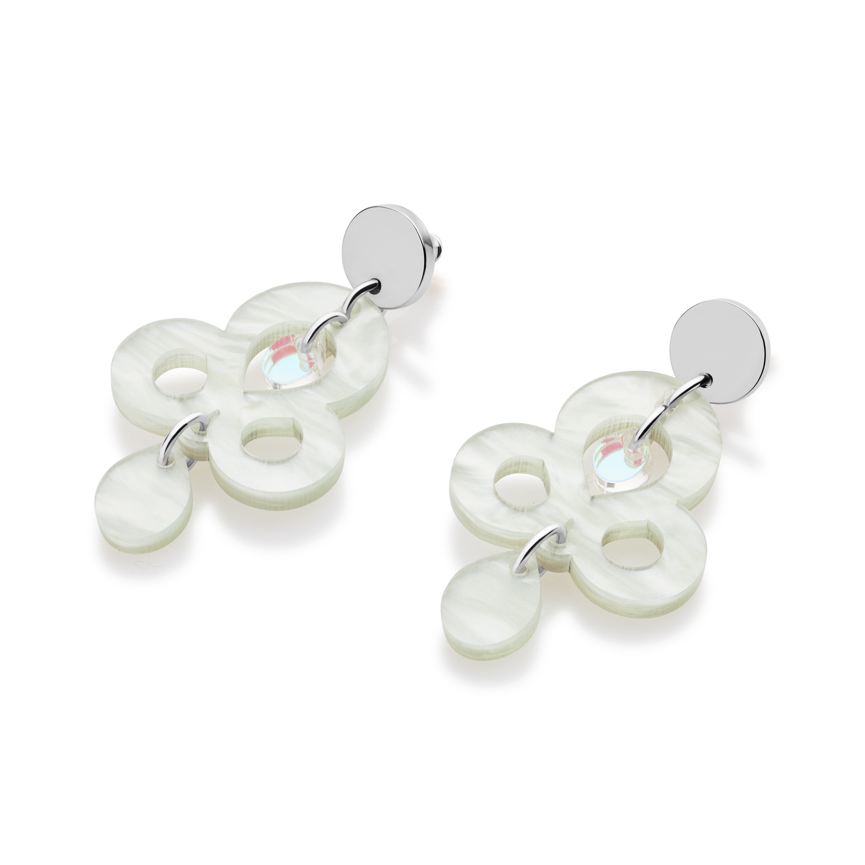 Mini Batik Earrings - Light Green