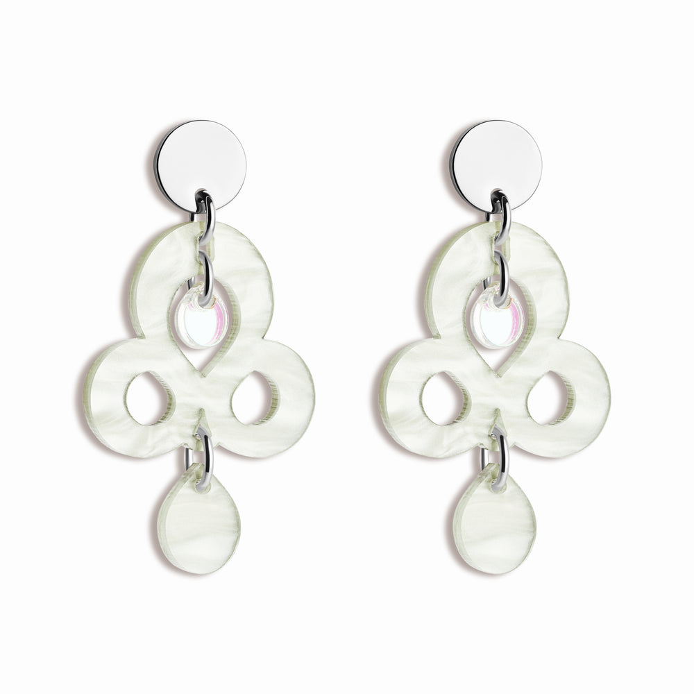 Mini Batik Earrings - Light Green