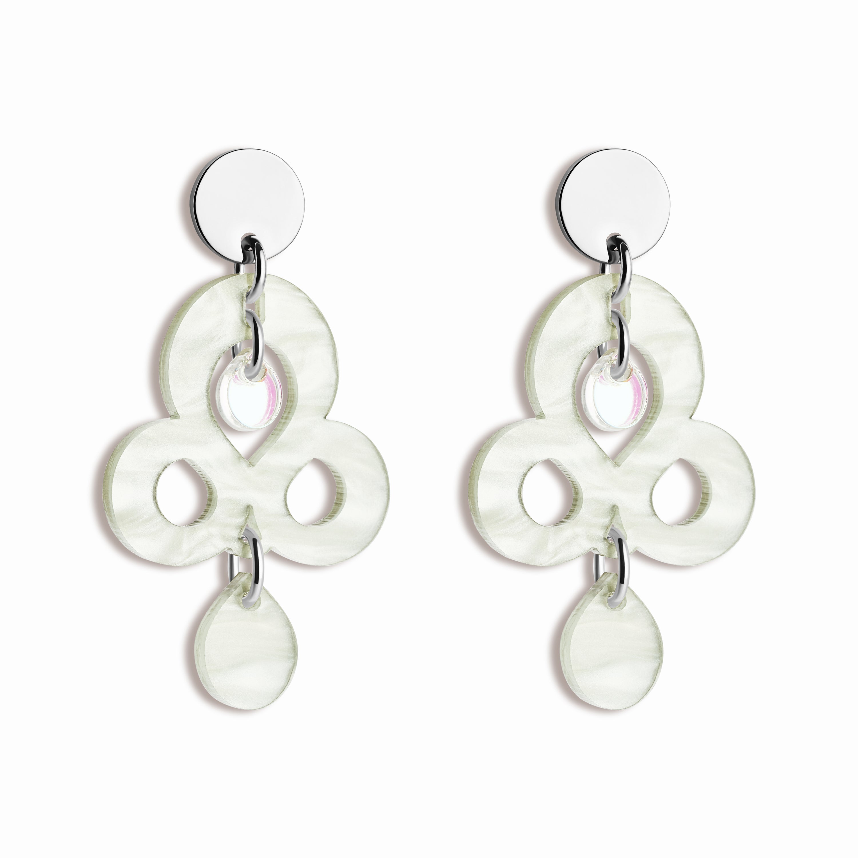 Mini Batik Earrings - Light Green