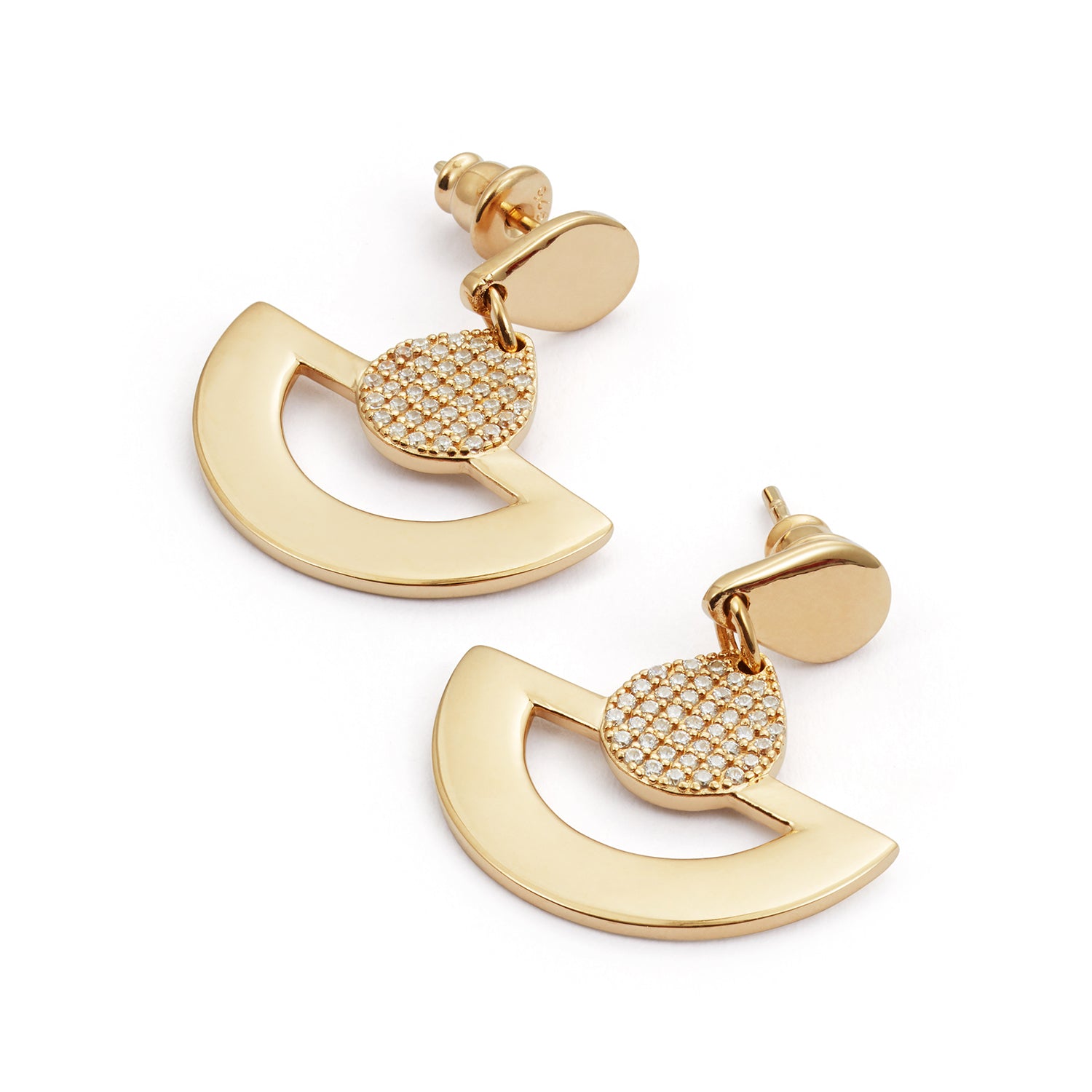 Mini Fan Earrings - Gold