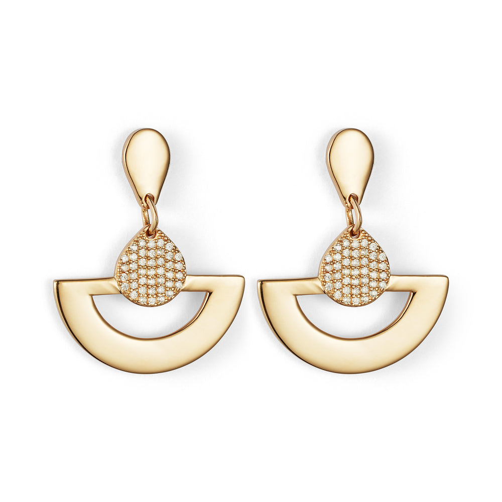 Mini Fan Earrings - Gold Vermeil