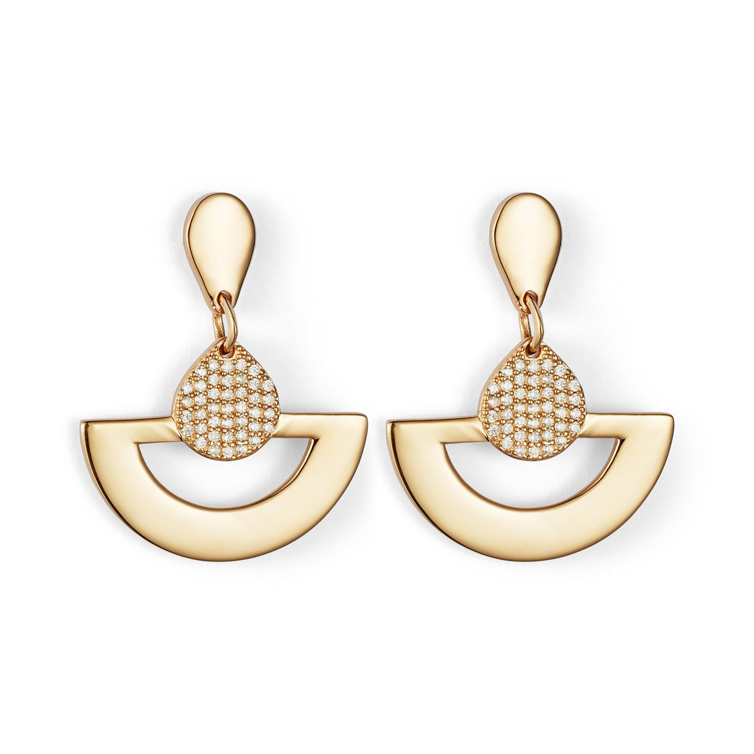 Mini Fan Earrings - Gold