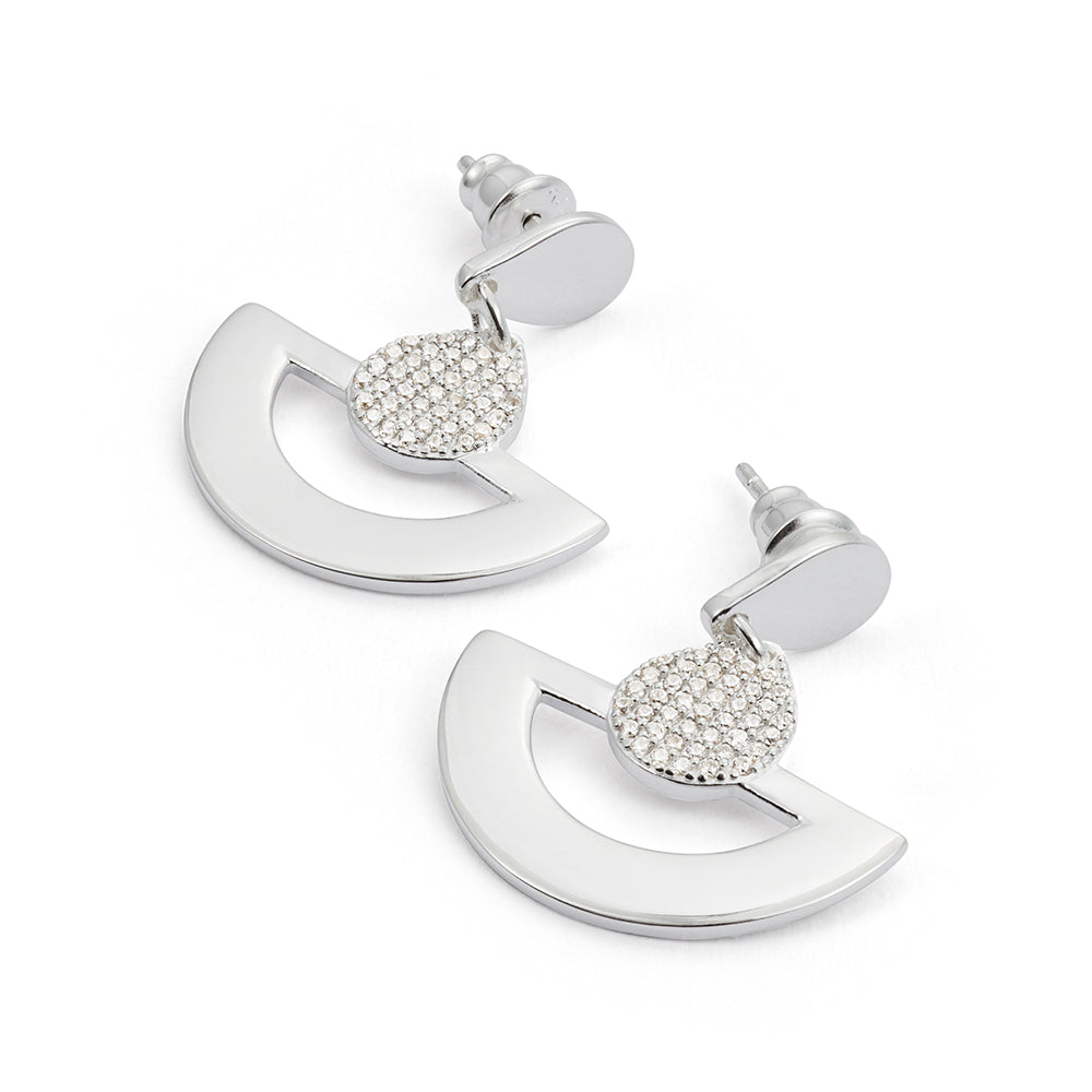 Mini Fan Earrings - Sterling Silver