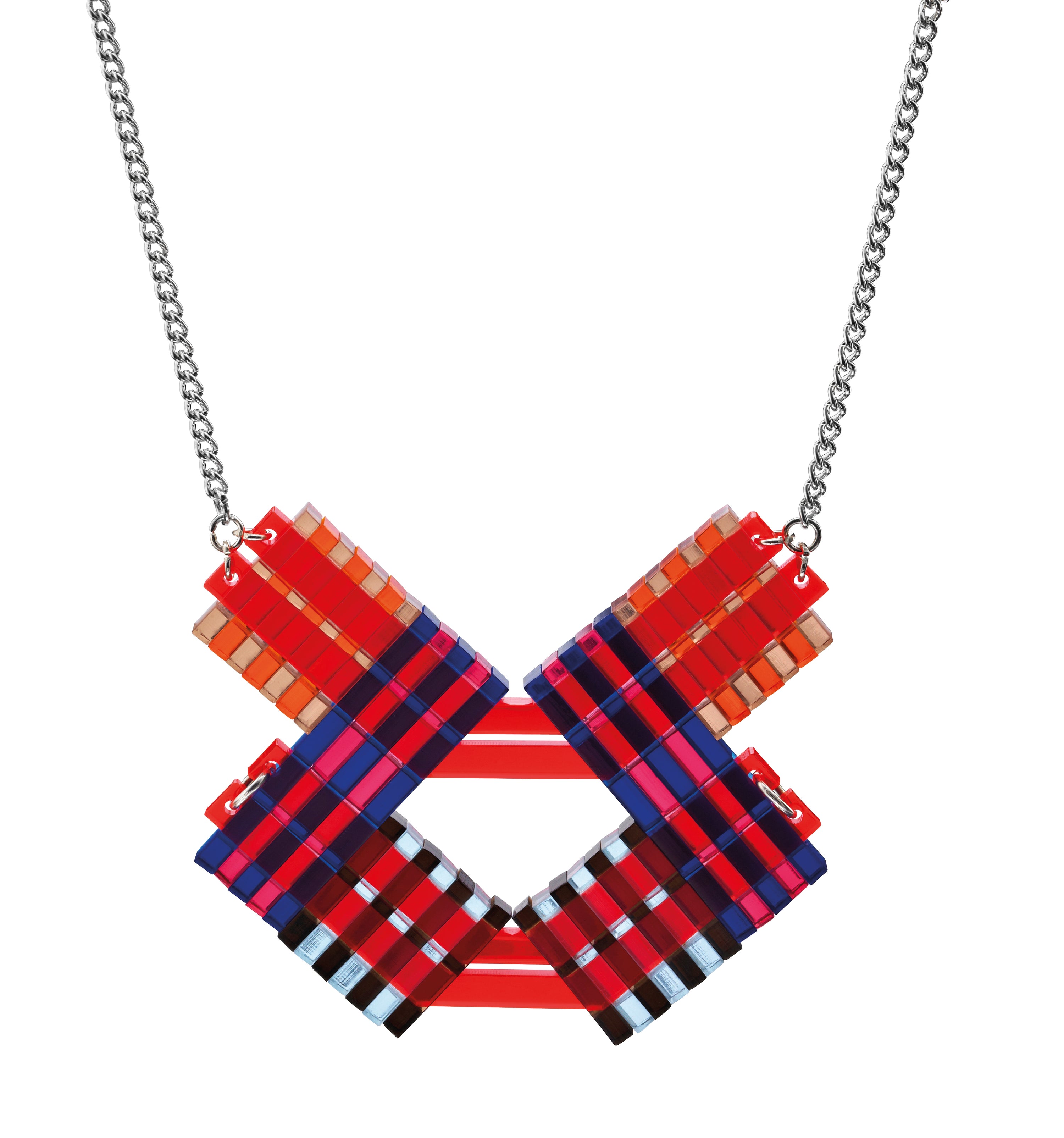 The Missoula Statement Necklace - Red & Blue Stripe