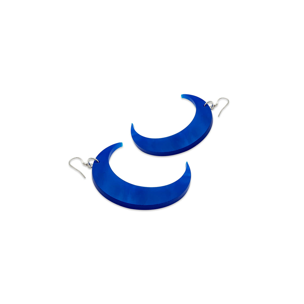 Moon Earrings - Royal Blue