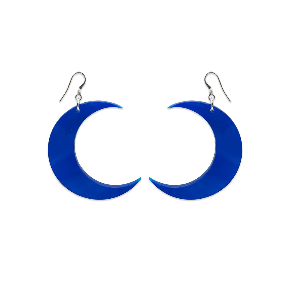 Moon Earrings - Royal Blue