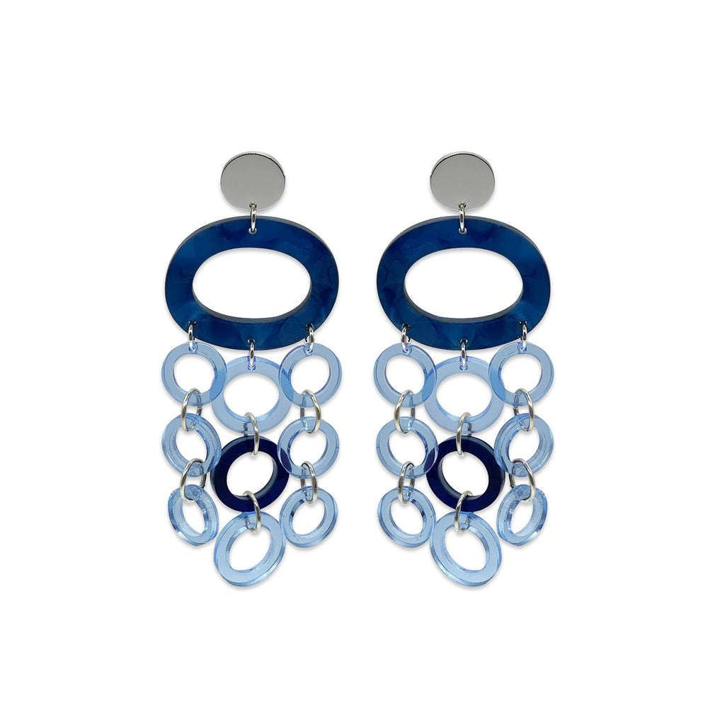 Oh What A Night Chandelier Earrings - Blue Mix
