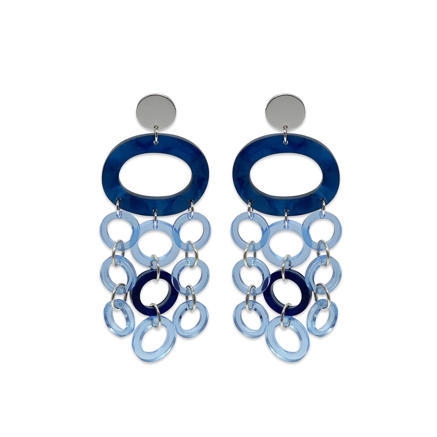 Oh What A Night Chandelier Earrings - Blue Mix