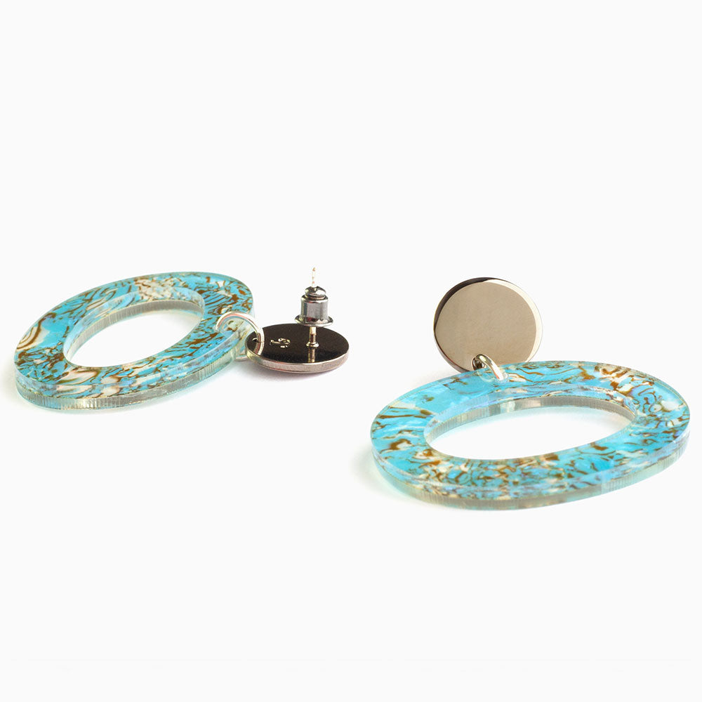 The Oh Earrings - Blue Shell