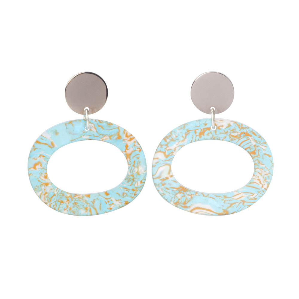The Oh Earrings - Blue Shell