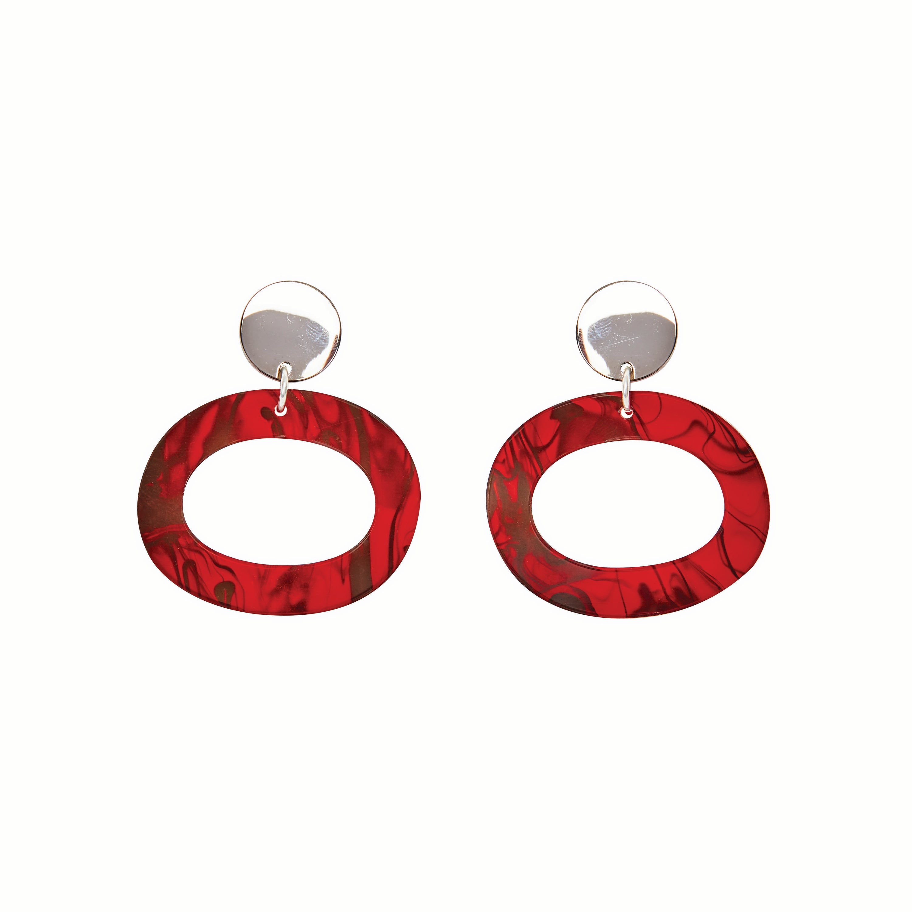 The Oh Earrings - Red Tortoiseshell