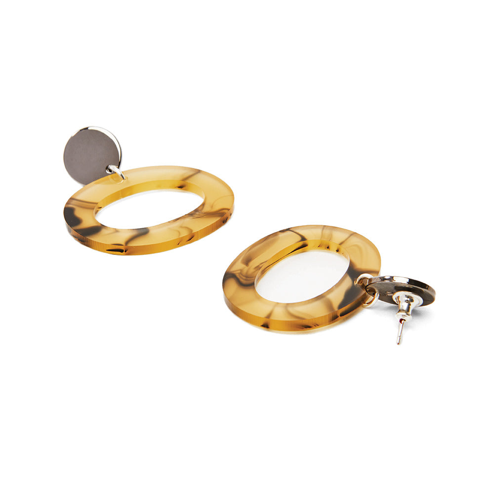 The Oh Earrings - White Tortoiseshell