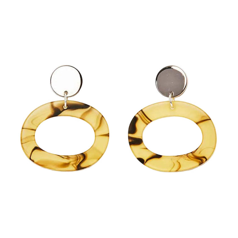 The Oh Earrings - White Tortoiseshell