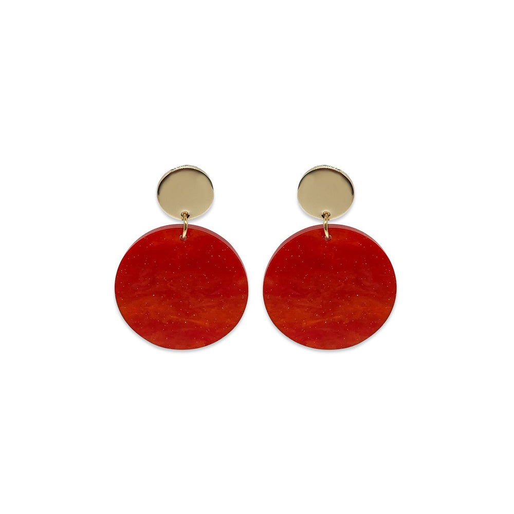 Orb Earrings - Sienna Red