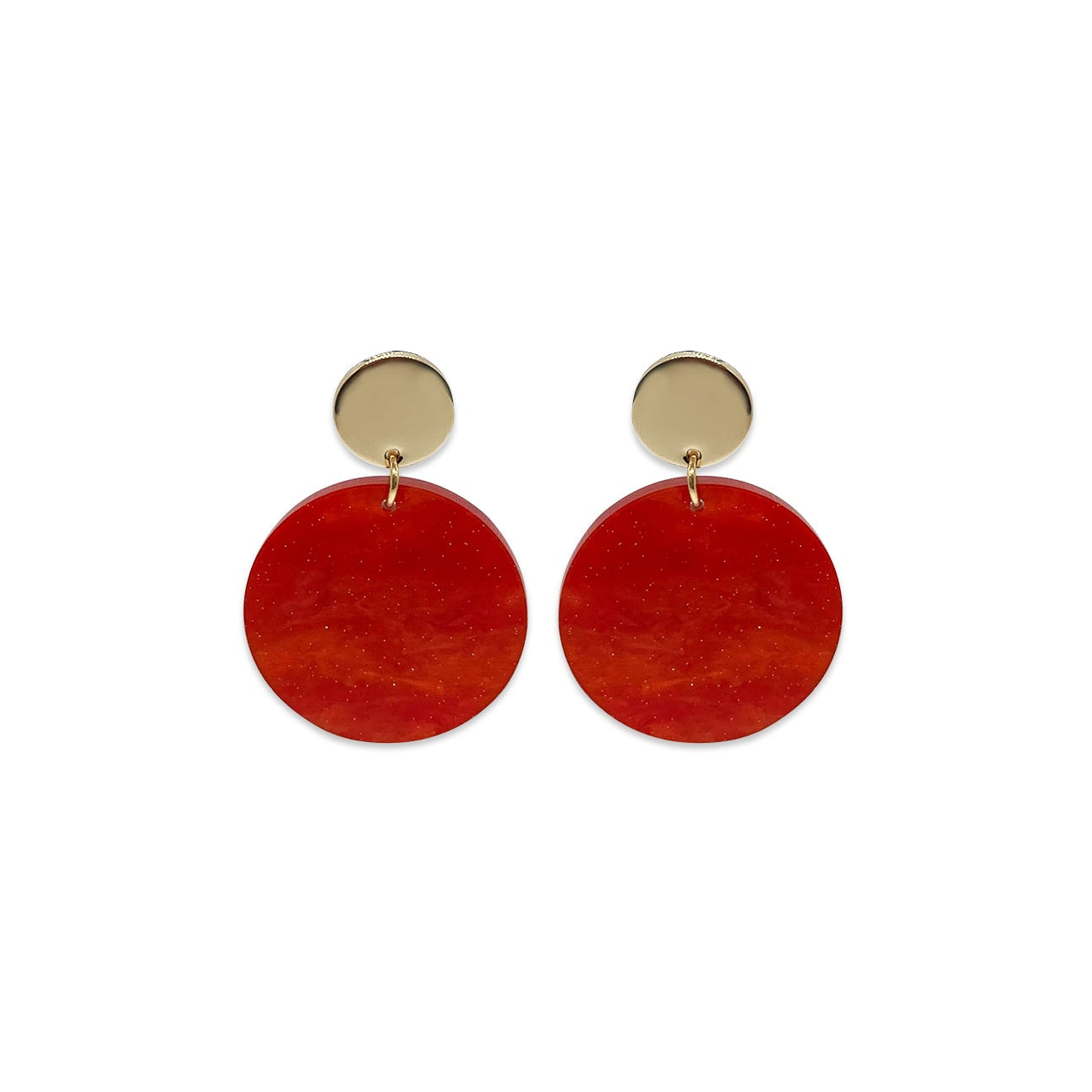 Orb Earrings - Sienna Red