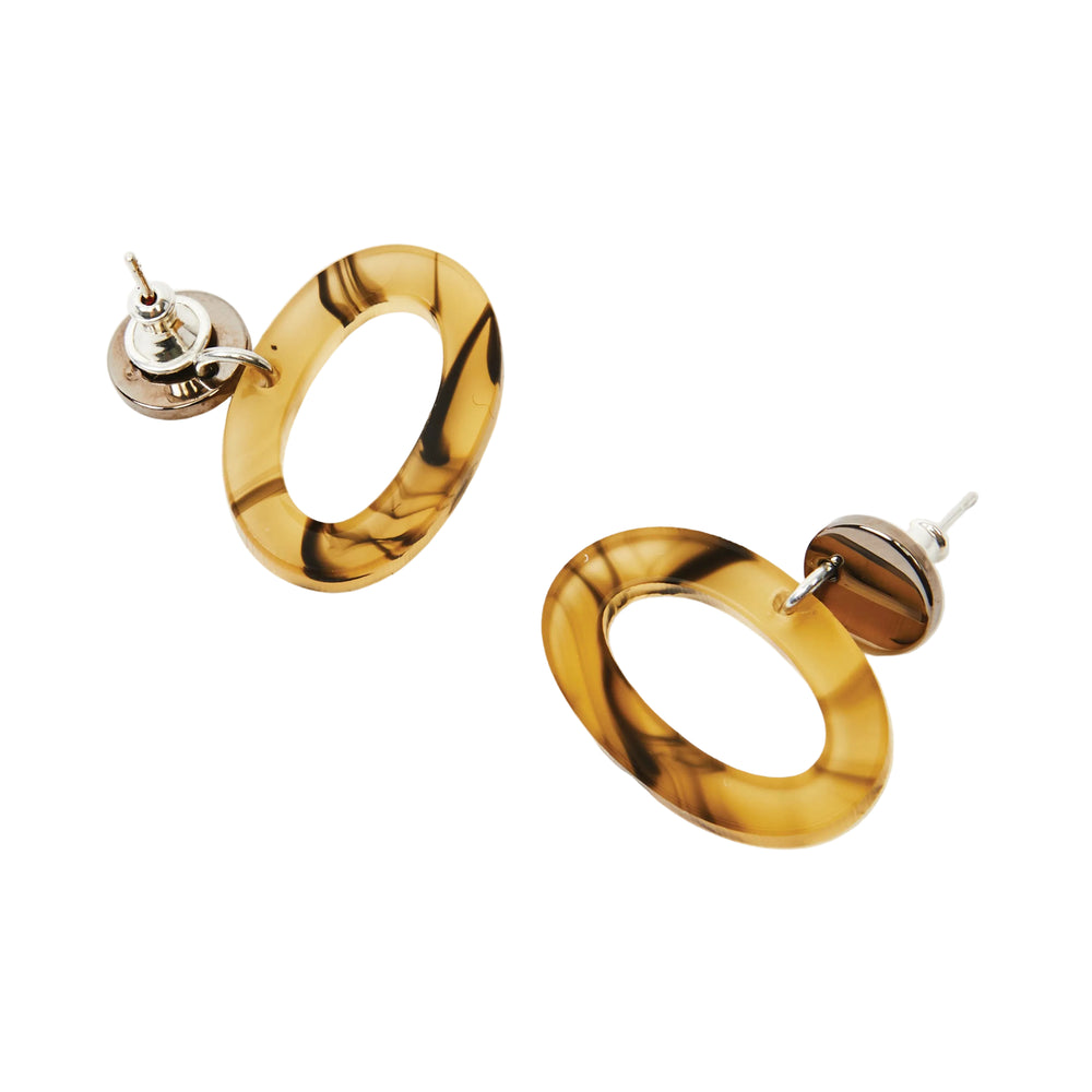 The Little Oh Earrings - White Tortoiseshell