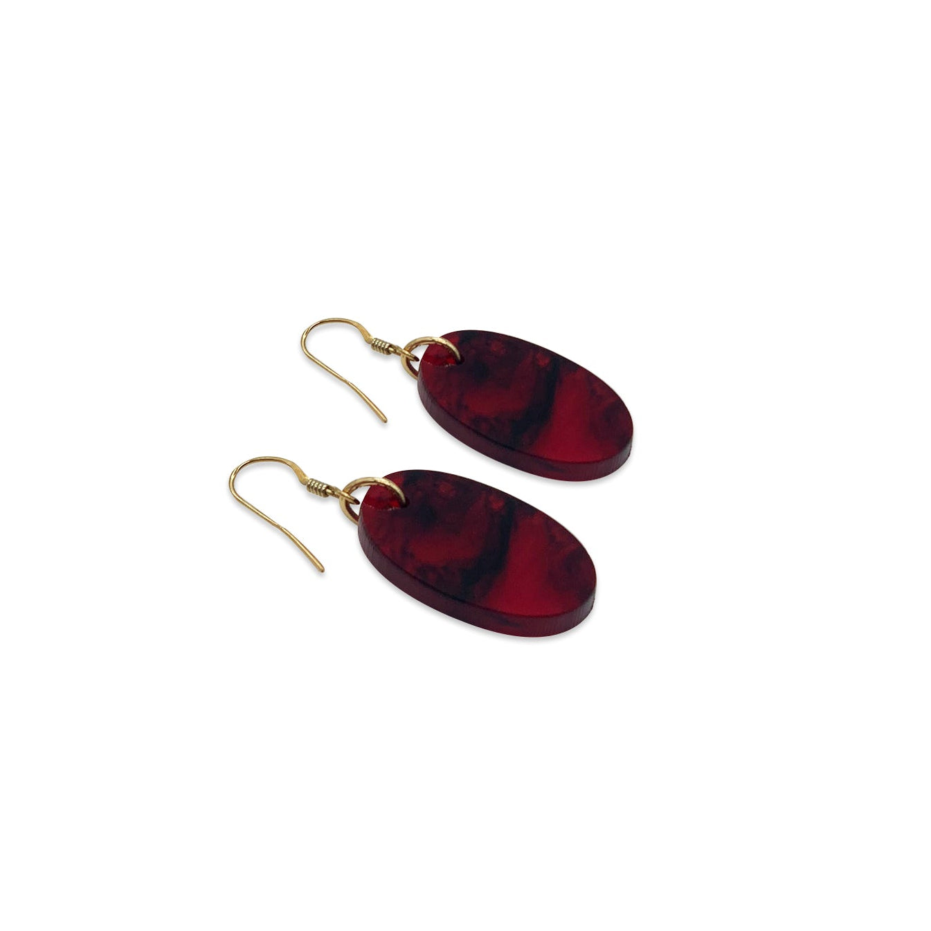 Oval Earrings - Red Tortoiseshell