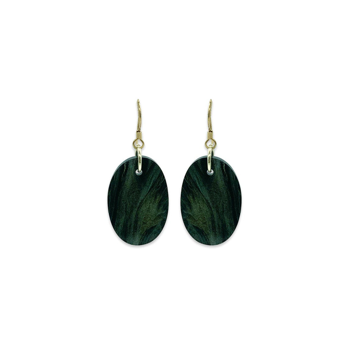 Oval Earrings - Inky Teal