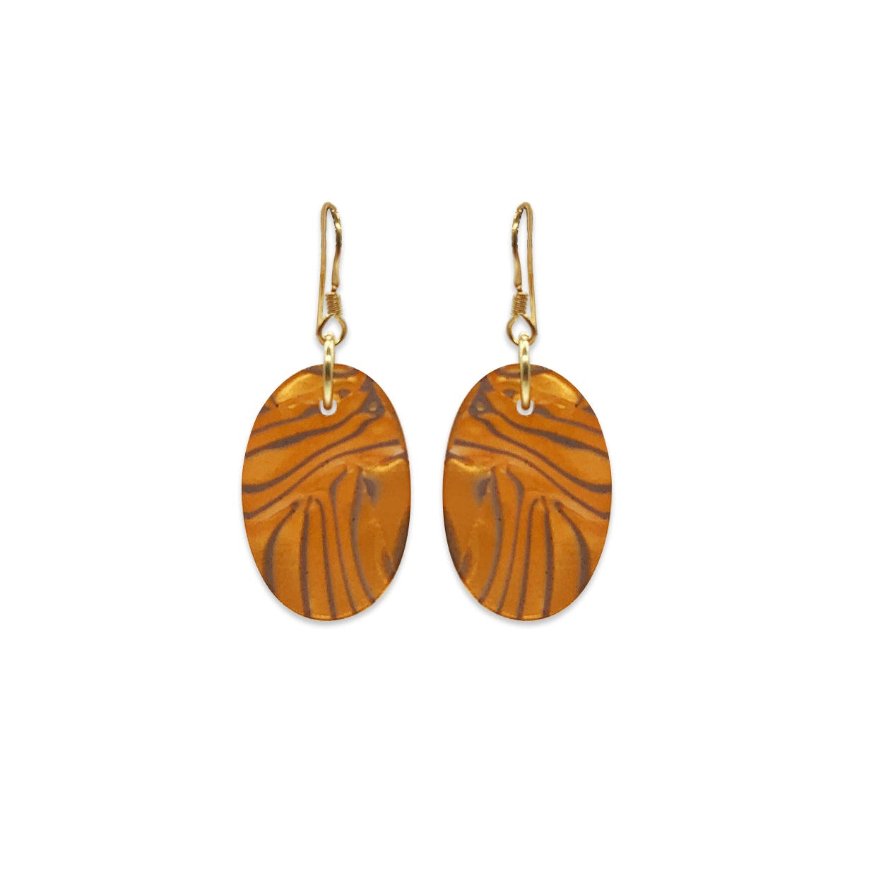 Oval Earrings - Tiger Shell