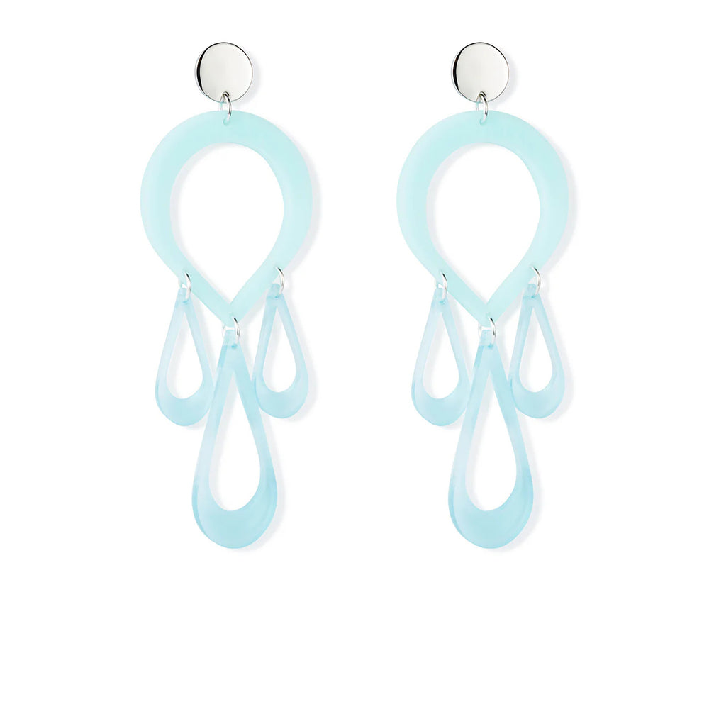 Teardrop Chandelier Earrings - Island Blue & Arctic Blue