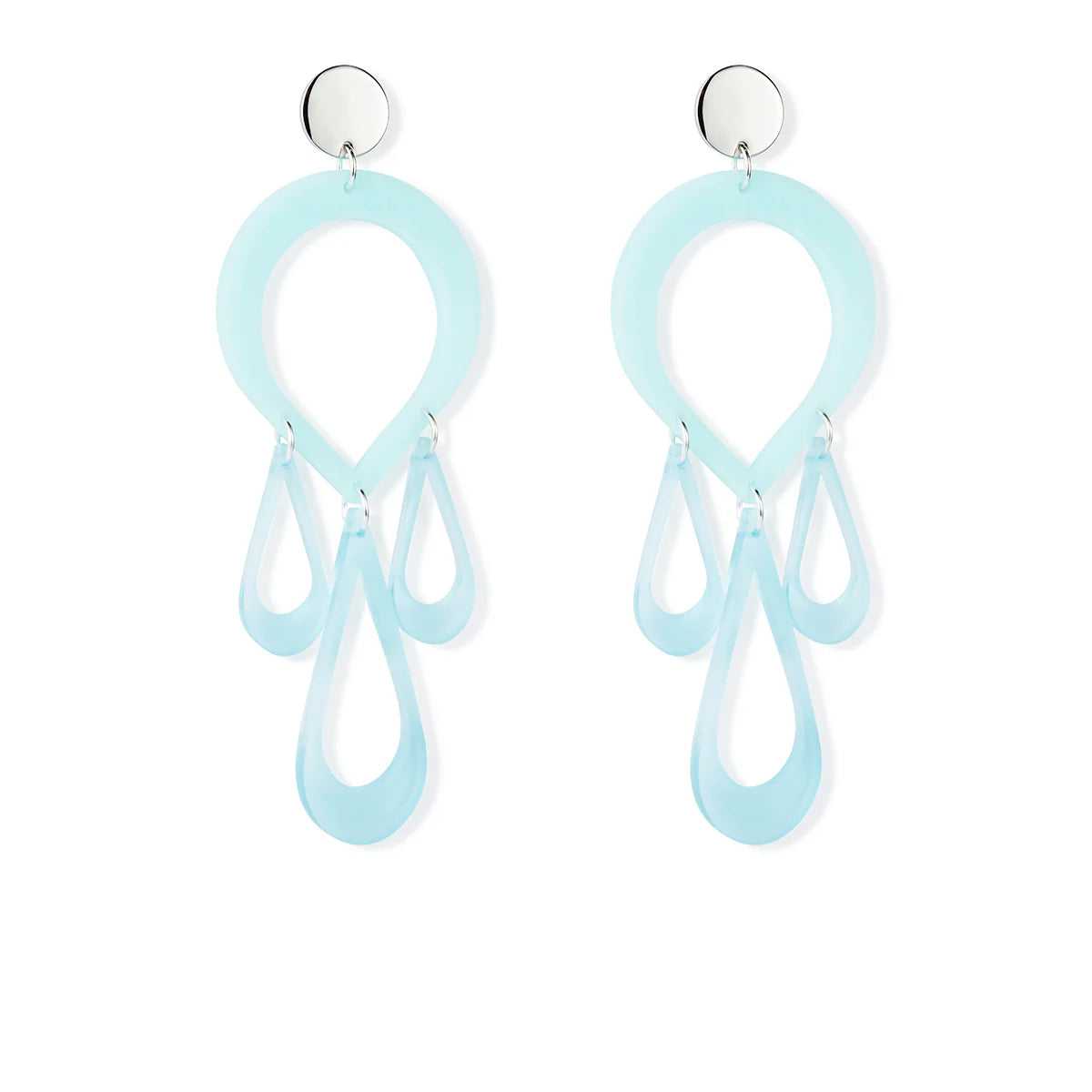 Teardrop Chandelier Earrings - Island Blue & Arctic Blue