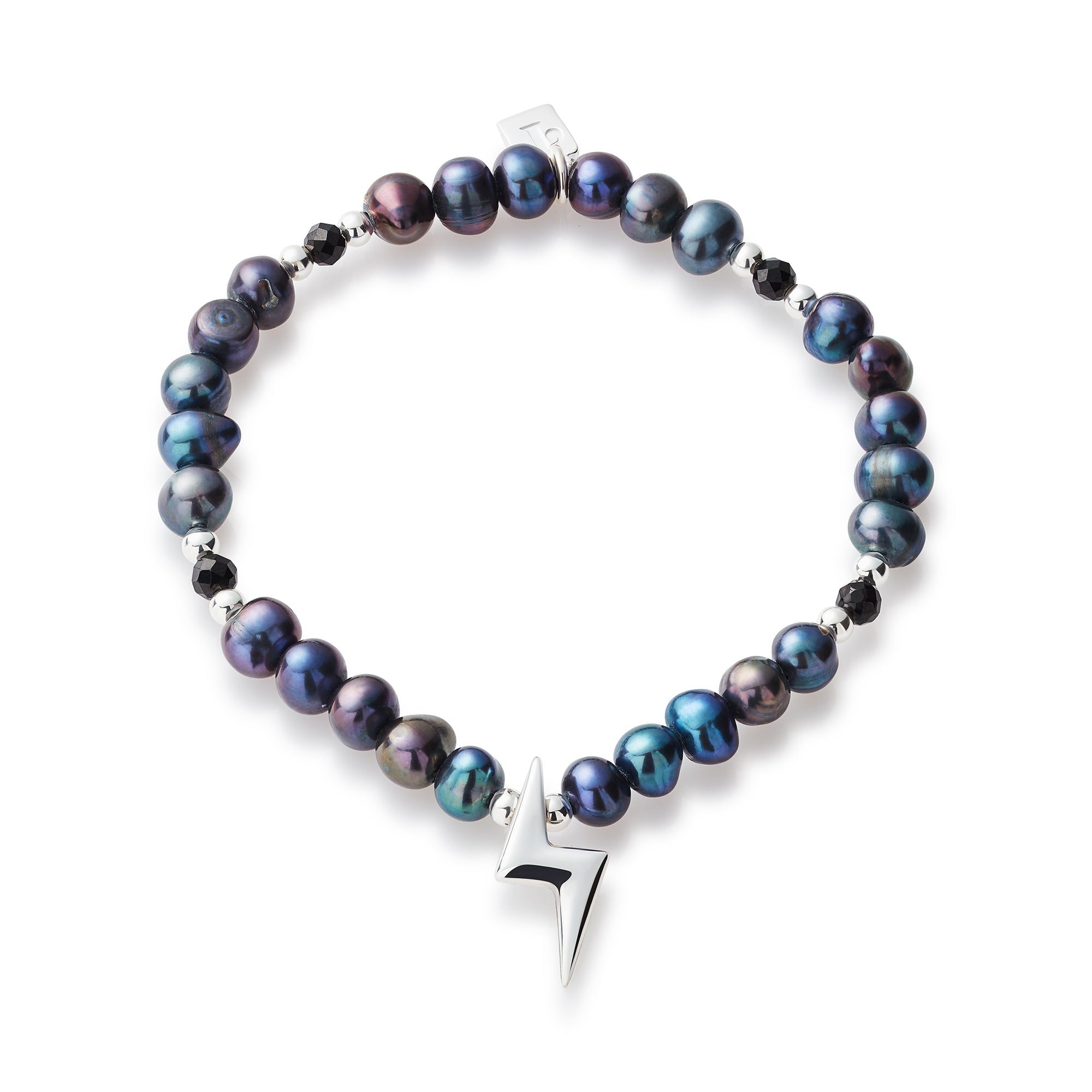 Pearl Onyx Bolt Bracelet - Sterling Silver