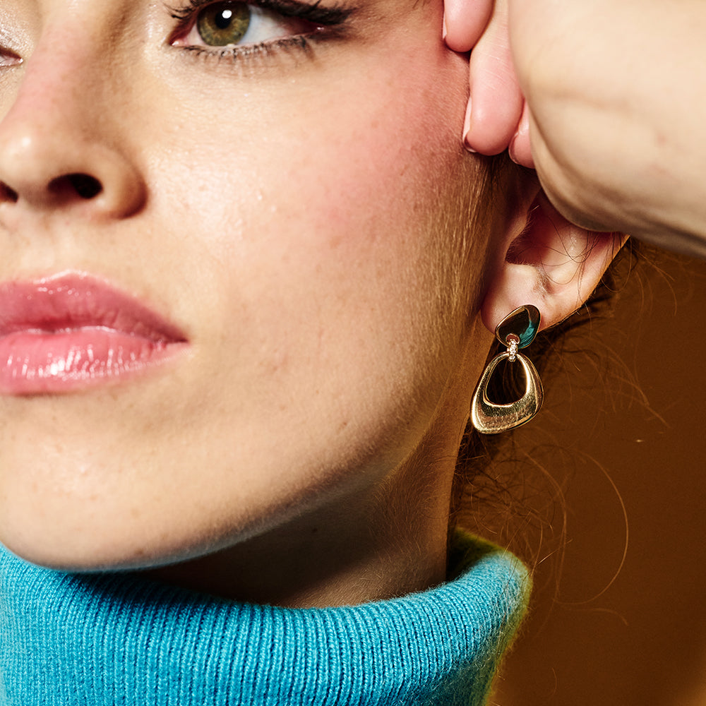 Pebble Drop Earrings - Gold Vermeil