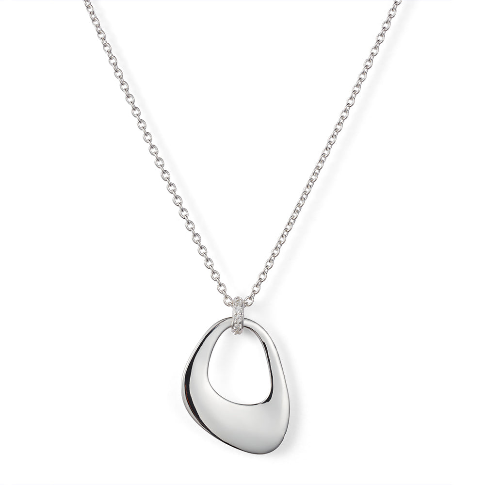 Pebble Drop Pendant Necklace - Sterling Silver