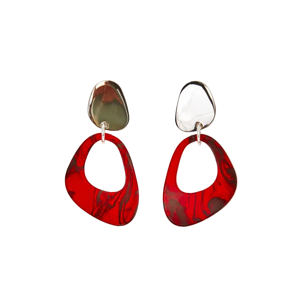 Pebble Drop Earrings - Red Tortoiseshell
