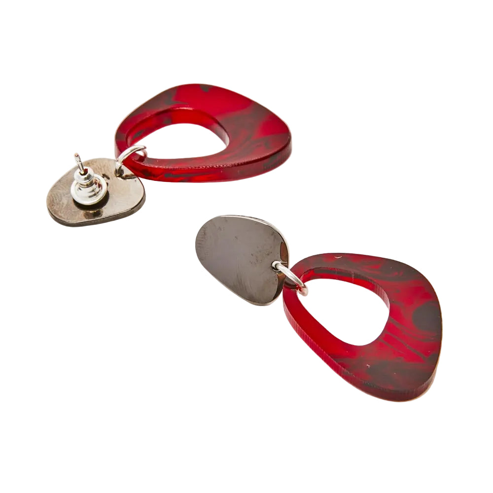 Pebble Drop Earrings - Red Tortoiseshell