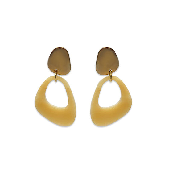 Pebble Drop Earrings - Caramel Marble