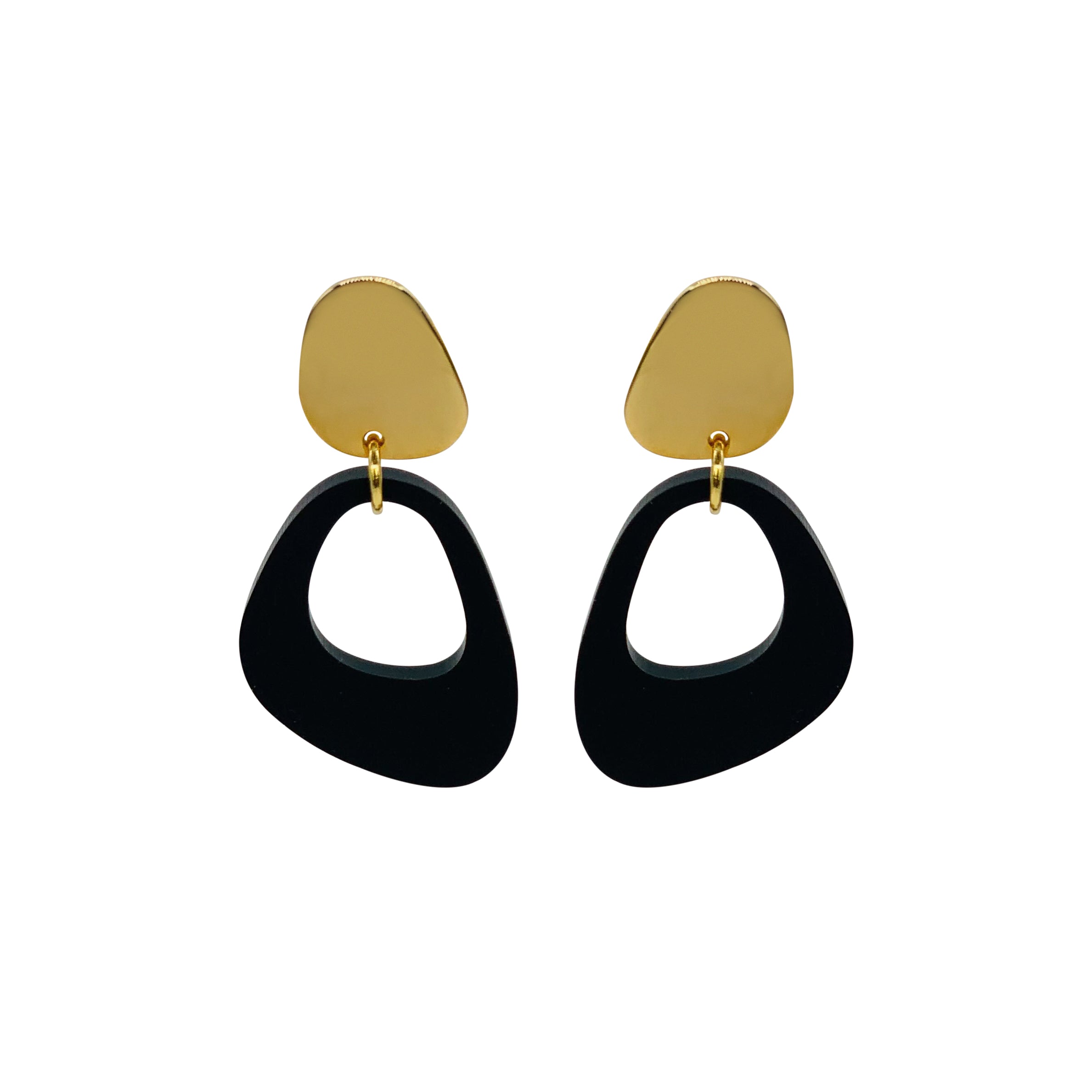 Pebble Drop Earrings - Black