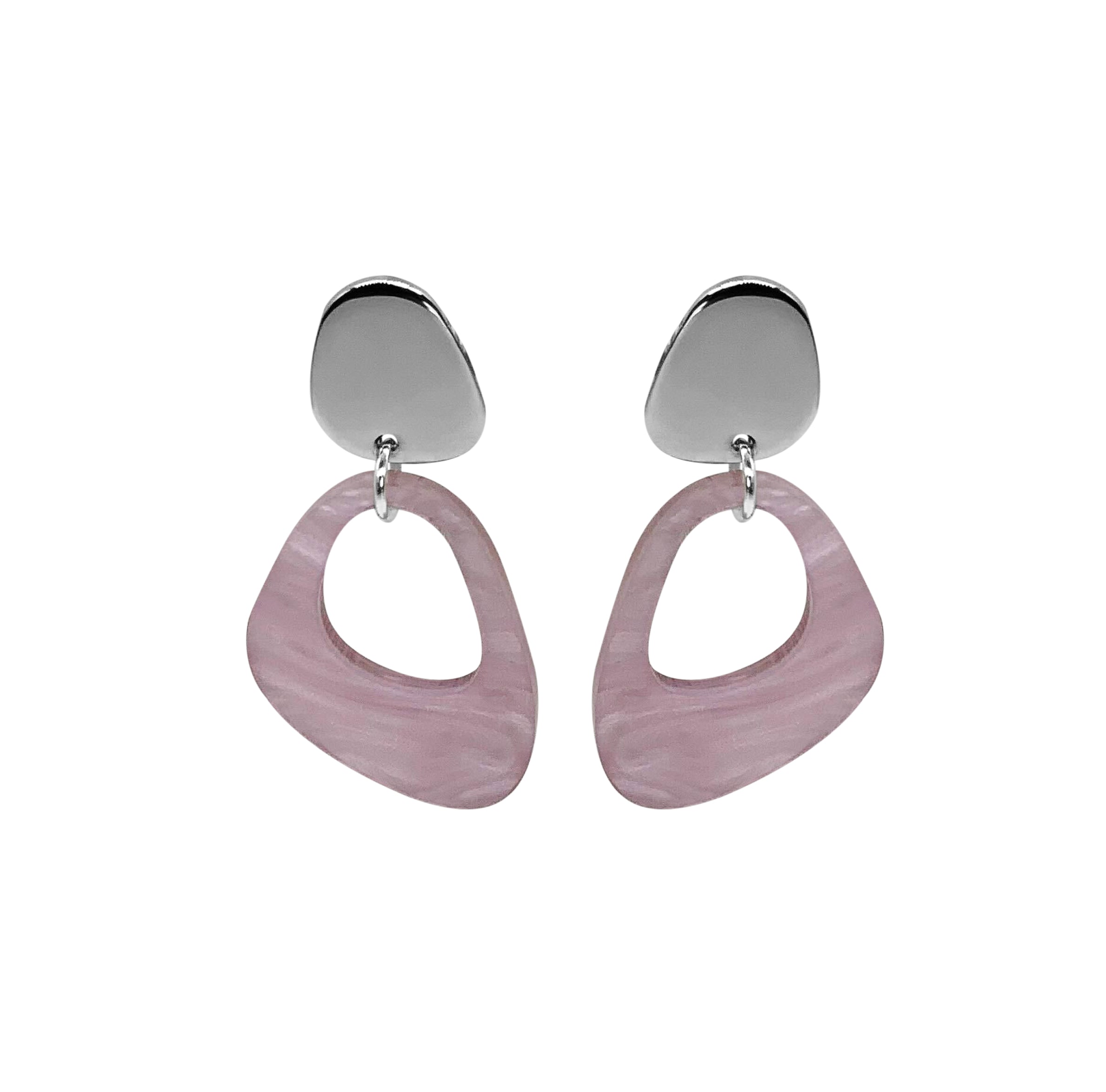 Pebble Drop Earrings - Mauve Pearl