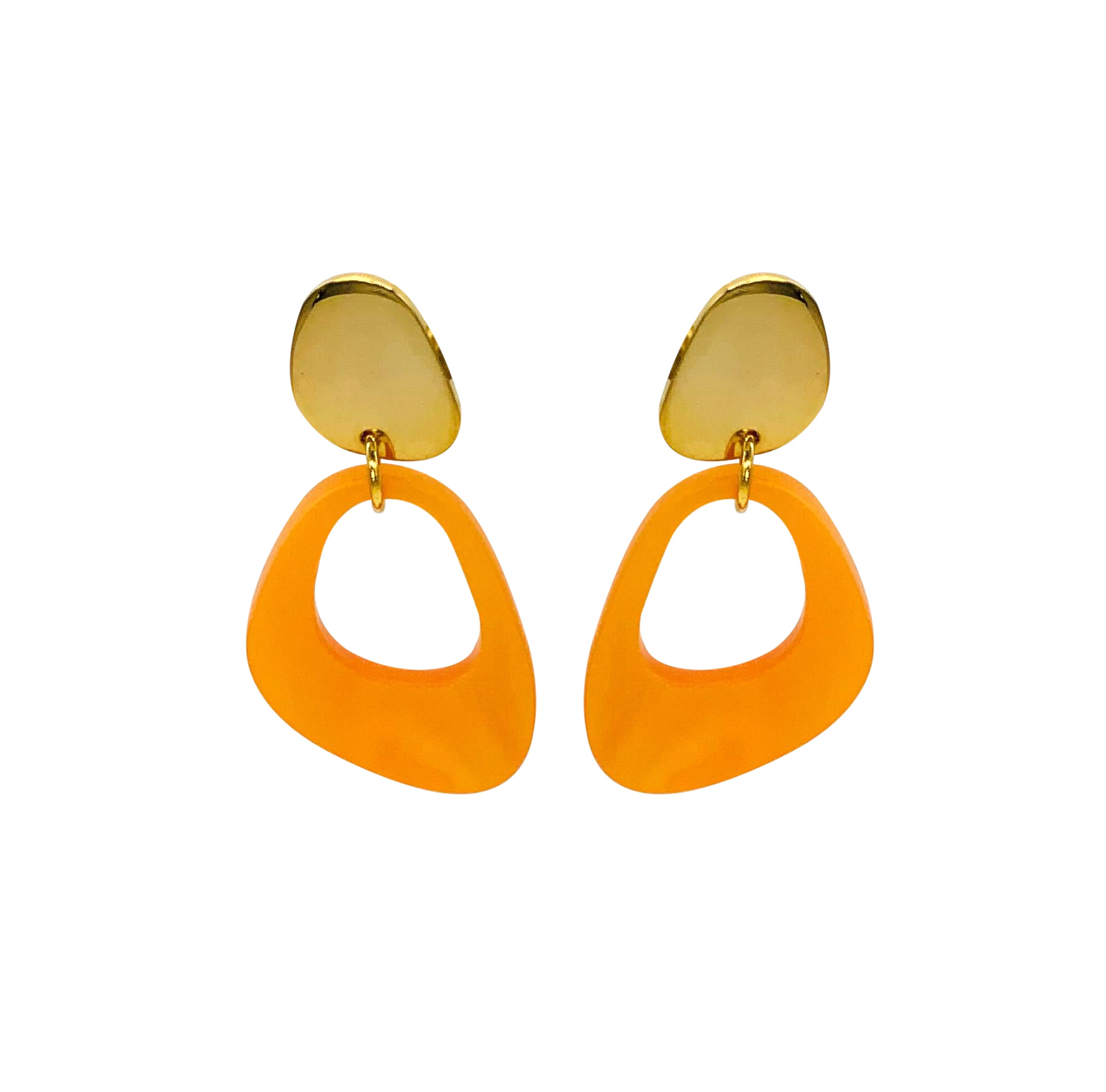 Pebble Drop Earrings - Orange Pearl