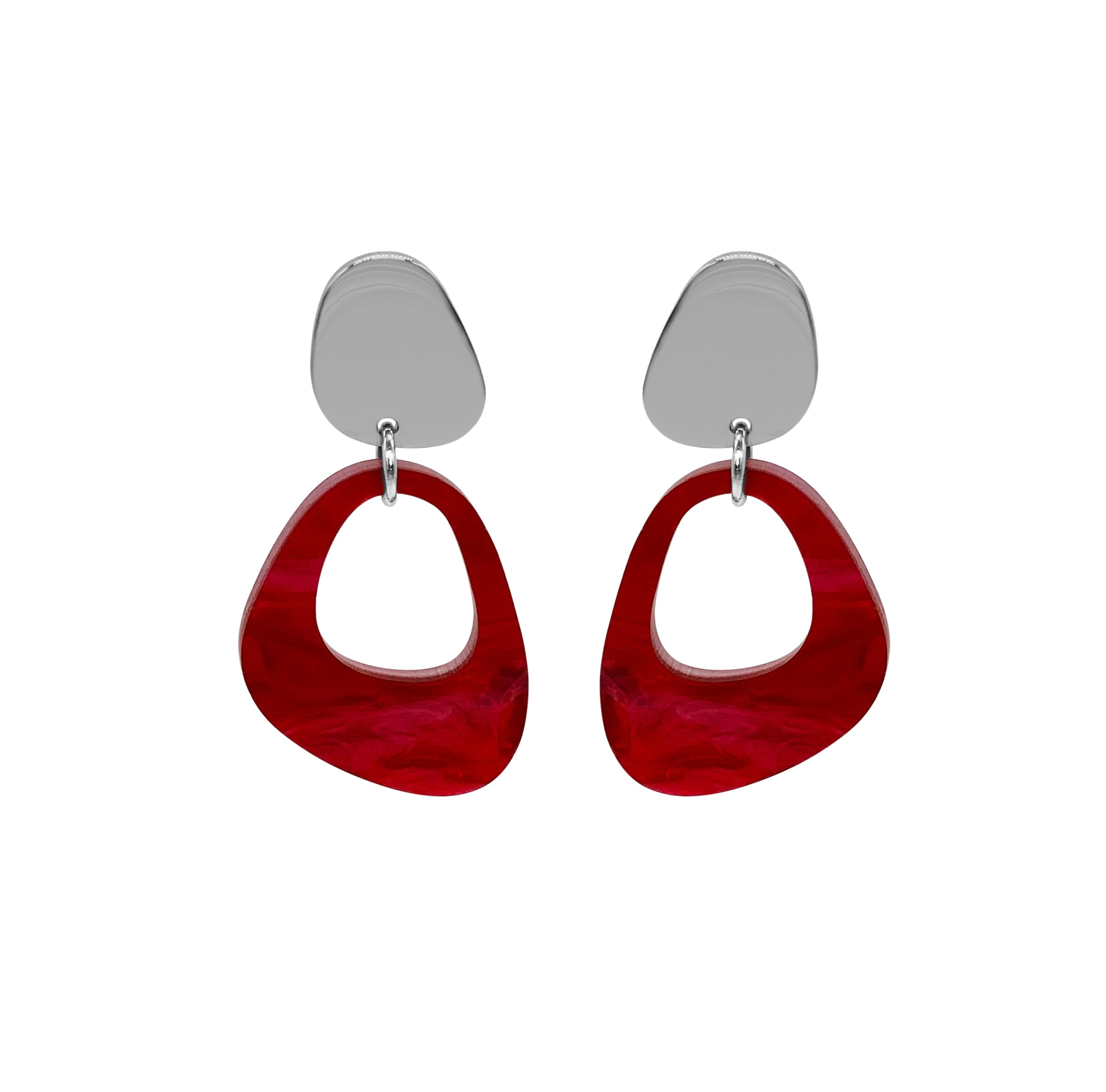 Pebble Drop Earrings - Pink Swirl